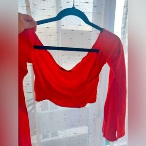 Red crop top